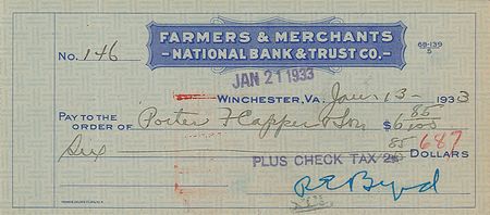 Lot #426 Robert E. Peary and Richard E. Byrd Checks - Image 2