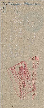 Lot #391 J. Edgar Hoover Check - Image 1
