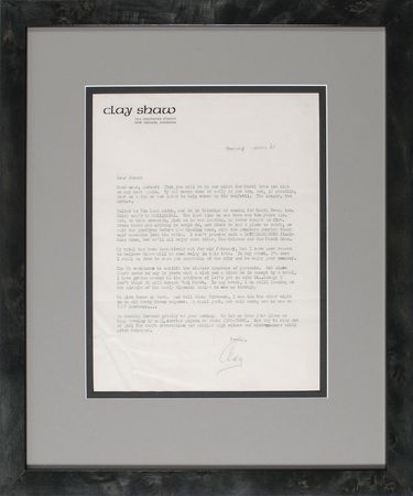 Lot #181 Kennedy Assassination: Clay Shaw: Pre-trial, Shaw psychoanalyzes Jim Garrison: “The DA continues to exhibit the classic symptoms of paranoia” - Image 2