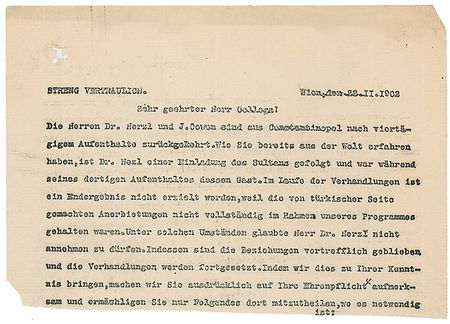 Lot #251 Theodor Herzl Typed Letter Signed - Image 1