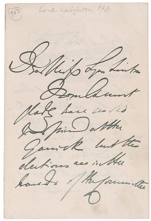 Lot #691 John Everett Millais, Lawrence Alma-Tadema, and Frederick Leighton Handwritten Letters Signed - Image 3