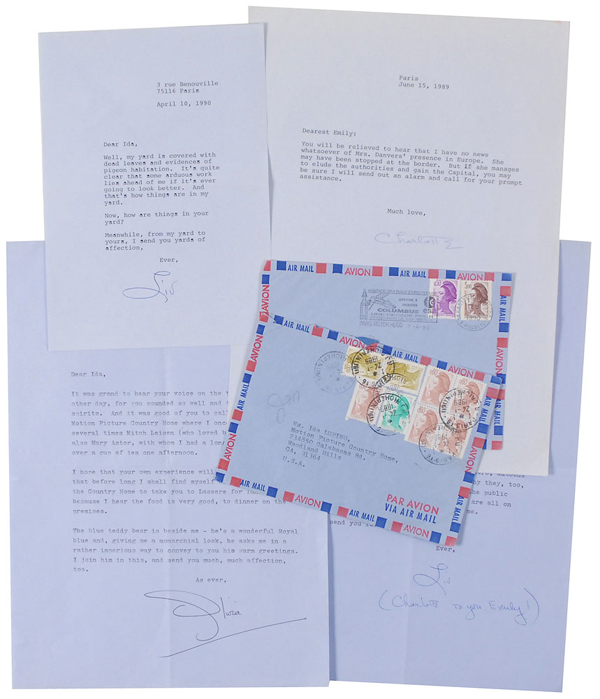 Lot 1140 Olivia de Havilland: Signing off as ?Charlotte? in letters to her former Bronte biopic co-star