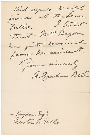 Lot #170 Alexander Graham Bell: Bell heads to Canada to recuperate before his final years of work towards the telephone - Image 2