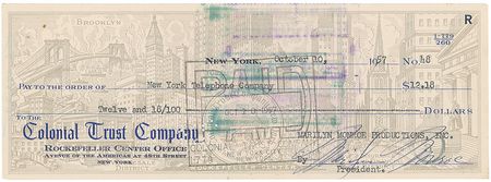 Lot #1058 Marilyn Monroe: Marilyn pays her telephone bill - Image 2