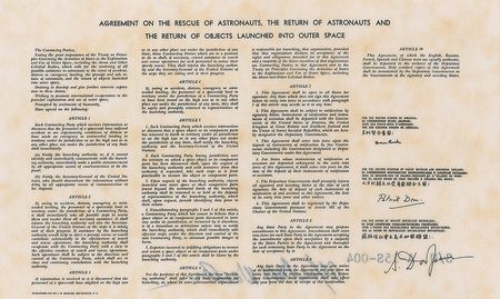 Lot #483 Apollo 15: Flown international “Space Rescue Agreement” - Image 1