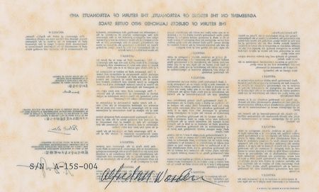 Lot #483 Apollo 15: Flown international “Space Rescue Agreement” - Image 2