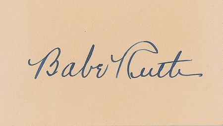 Lot #1336 Babe Ruth: Outstanding signature obtained at Ebbets Field in 1938 - Image 1