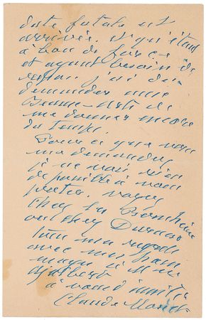 Lot #620 Claude Monet: The father of Impressionism rings in 1925 with the heavy burden of completing his Nympheas: ?I had to ask the Beaux Arts to give me more time? - Image 2