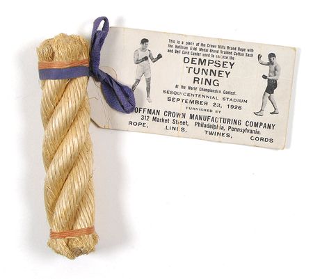 Lot #1361 Jack Dempsey and Gene Tunney: Ring rope from Dempsey–Tunney I - Image 1