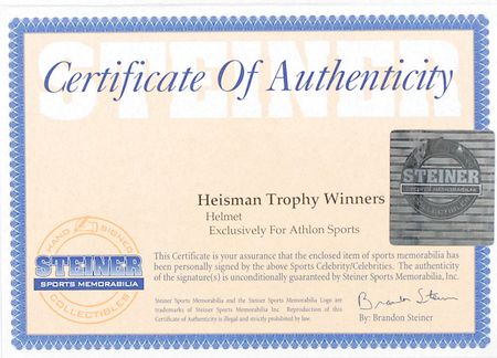 Lot #1437 Heisman Trophy Winners Football Helmet - Image 7