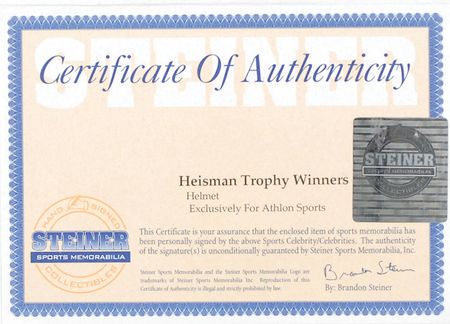 Lot #1437 Heisman Trophy Winners Football Helmet - Image 8