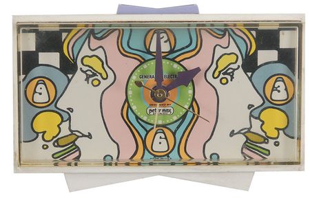Lot #694 Peter Max: One of Max’s highly collectible 1968 art clocks - Image 1