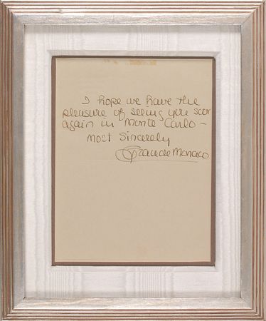 Lot #1046 Grace Kelly: Monaco’s princess presents a heartfelt gift from home to songwriter George Barrie - Image 2