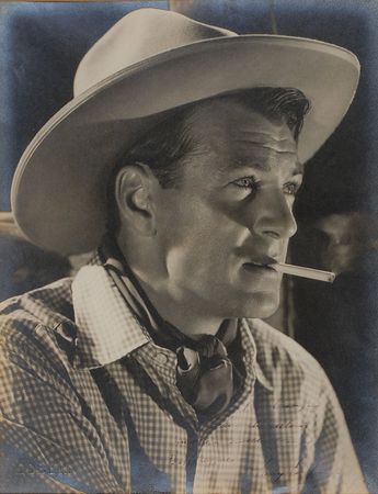 Lot #1011 Gary Cooper: Oversized western portrait from The Lady and the Cowboy - Image 1