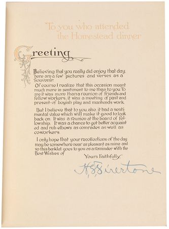 Lot #341 Harvey Firestone: Elaborate privately printed account of Firestone’s picnic - Image 1