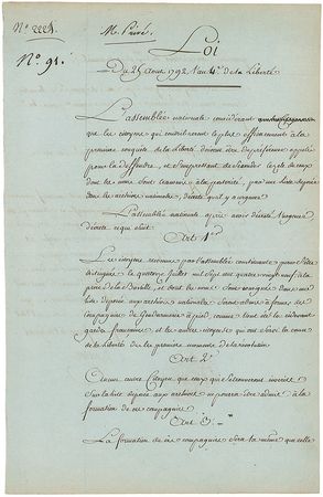 Lot #192 Georges Danton: A call to arms for ?the citizens who contributed most efficiently to the first conquest of Liberty...during the taking of the Bastille? - Image 1