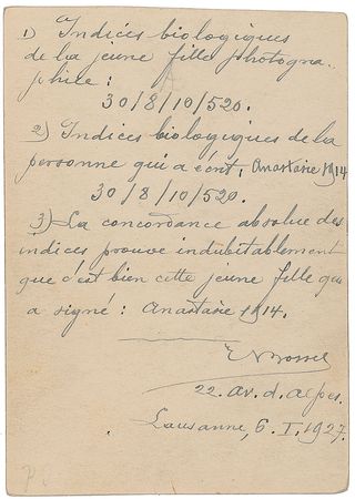 Lot #278 Grand Duchess Anastasia Nikolaevna: Stunning photo of the young Grand Duchess Anastasia in 1914â??the first we have ever offered - Image 2