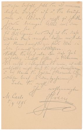 Lot #219 Franz Ferdinand: The Archduke writes an ?official secret? letter to his accountant to discuss his finances while in Monte Carlo - Image 3