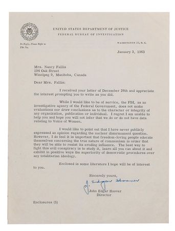Lot #359 J. Edgar Hoover: “I do feel it is important that freedom-loving people educate themselves concerning the true nature of communism” - Image 1