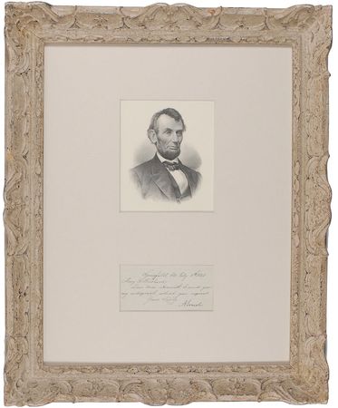 Lot #39 Abraham Lincoln: “Herewith I send you my autograph which you request” - Image 1