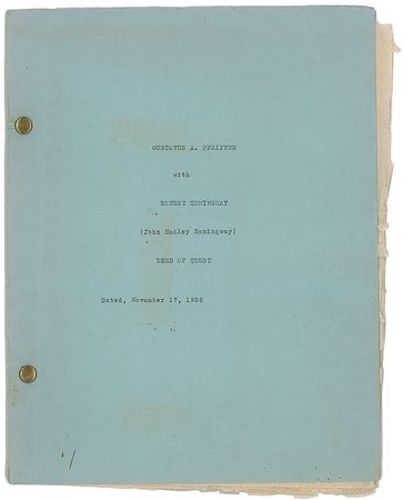 Lot #603 Ernest Hemingway: Hemingway ensures the financial security of his eldest son before departing to cover the Spanish Civil War - Image 1