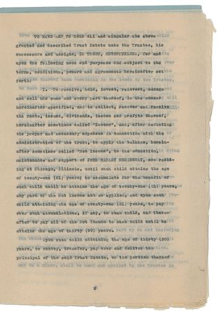 Lot #603 Ernest Hemingway: Hemingway ensures the financial security of his eldest son before departing to cover the Spanish Civil War - Image 6