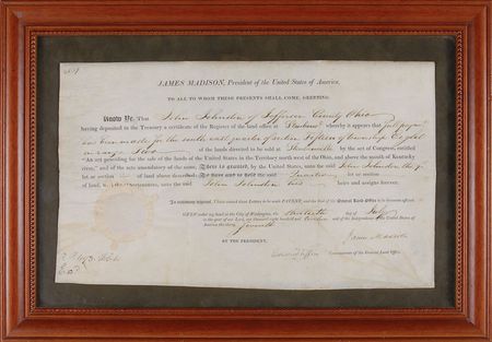 Lot #11 James Madison Signed Document