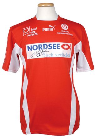 Lot #1375 Michael Schumacher: Official Mannheim ‘Spiel des Herzens’ jersey issued to Schumacher - Image 1