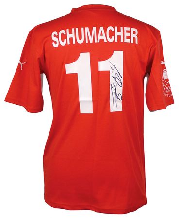 Lot #1375 Michael Schumacher: Official Mannheim ‘Spiel des Herzens’ jersey issued to Schumacher - Image 2