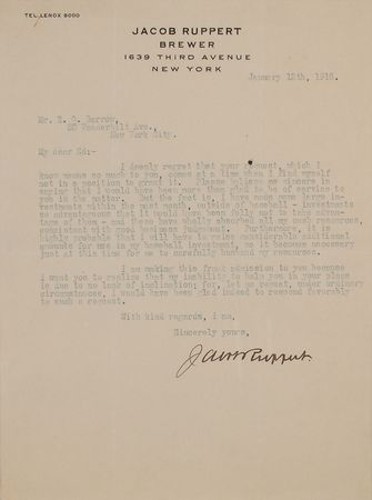 Lot #1337 Jacob Ruppert: 