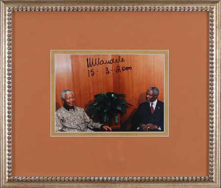 Lot #262 Nelson Mandela Signed Photograph - Image 1