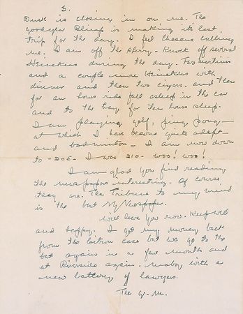 Lot #1021 W. C. Fields: “I am off the sherry—knock off several Heinekens during the day. Two martinis and a couple more Heinekens with dinner and then two cigars” - Image 2