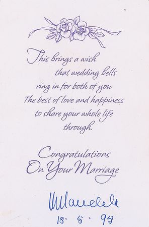 Lot #261 Nelson Mandela: Wedding wishes from the South African president and Nobel Laureate - Image 1