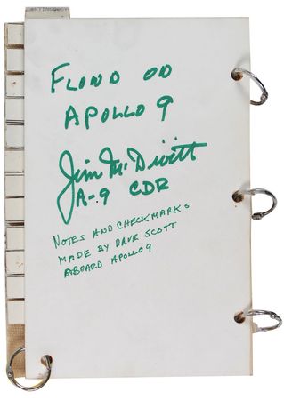 Lot #477 Apollo 09: Unique and heavily-notated EVA checklist from the critical spacewalk used to test the new Apollo spacesuit - Image 4
