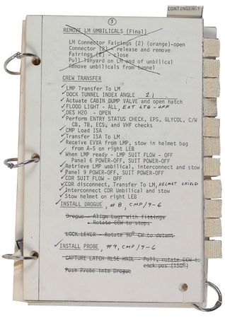 Lot #477 Apollo 09: Unique and heavily-notated EVA checklist from the critical spacewalk used to test the new Apollo spacesuit - Image 8
