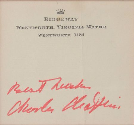 Lot #1010 Charlie Chaplin Signature - Image 2