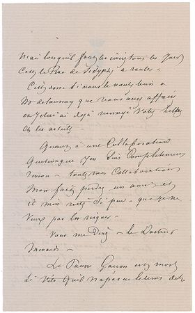 Lot #595 Alexandre Dumas, pere: The founder of The Musketeer laments the daily grind: ?Two-hundred lines aren?t a great deal but when you have to write them every day it?s like having to roll the Boulder of Sisyphus? - Image 2