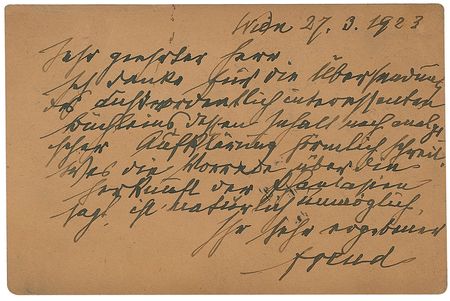 Lot #222 Sigmund Freud: A book sent to Freud “whose contents positively cry out for analytical interpretation” - Image 1