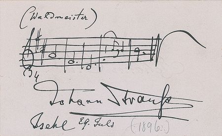 Lot #783 Johann Strauss II: Pristine quote from his operetta ‘Waldmeister’ - Image 1
