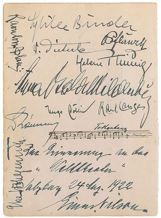 Lot #771 Max Reinhardt and the Salzburg Festivals Signatures - Image 1