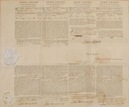 Lot #4 John Adams and John Marshall: Scarce and boldly signed 1800 ship’s papers for “the Brig called Fanny” - Image 4