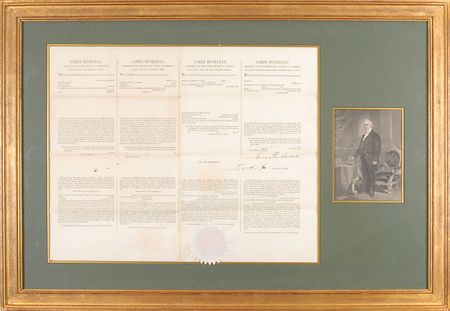 Lot #38 James Buchanan: Scarce unissued ship’s