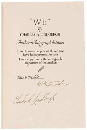 Lot #528 Charles Lindbergh: Beautiful limited edition describing his transatlantic flight - Image 1