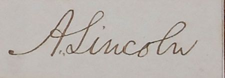 Lot #44 Abraham Lincoln: Perfect Hamilton-authenticated Lincoln signature - Image 2