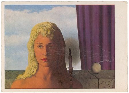 Lot #613 Rene Magritte: Rare postcard of a trademark surrealist portrait - Image 2