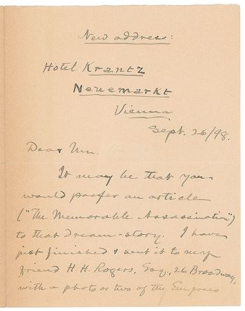Lot #588 Samuel L. Clemens: Twain gives the editor of the Ladies? Home Journal the choice of publishing two different stories - Image 1