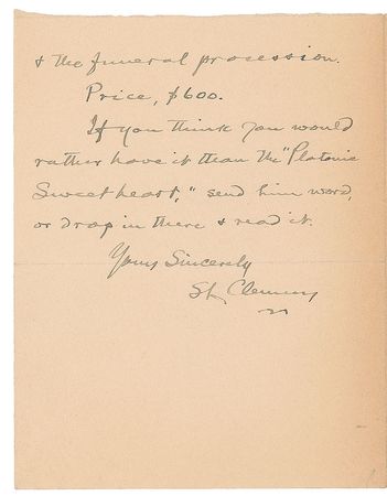 Lot #588 Samuel L. Clemens: Twain gives the editor of the Ladies? Home Journal the choice of publishing two different stories - Image 2