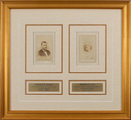 Lot #405 U. S. Grant and Robert E. Lee: Impeccable display of the opposing Civil War leaders - Image 1