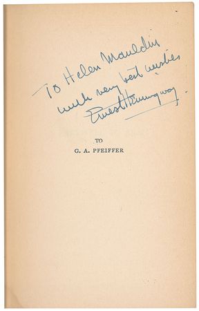 Lot #604 Ernest Hemingway: 