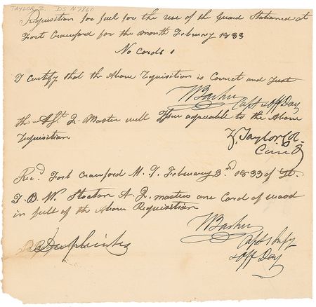 Lot #28 Zachary Taylor: Taylor approves an 1833